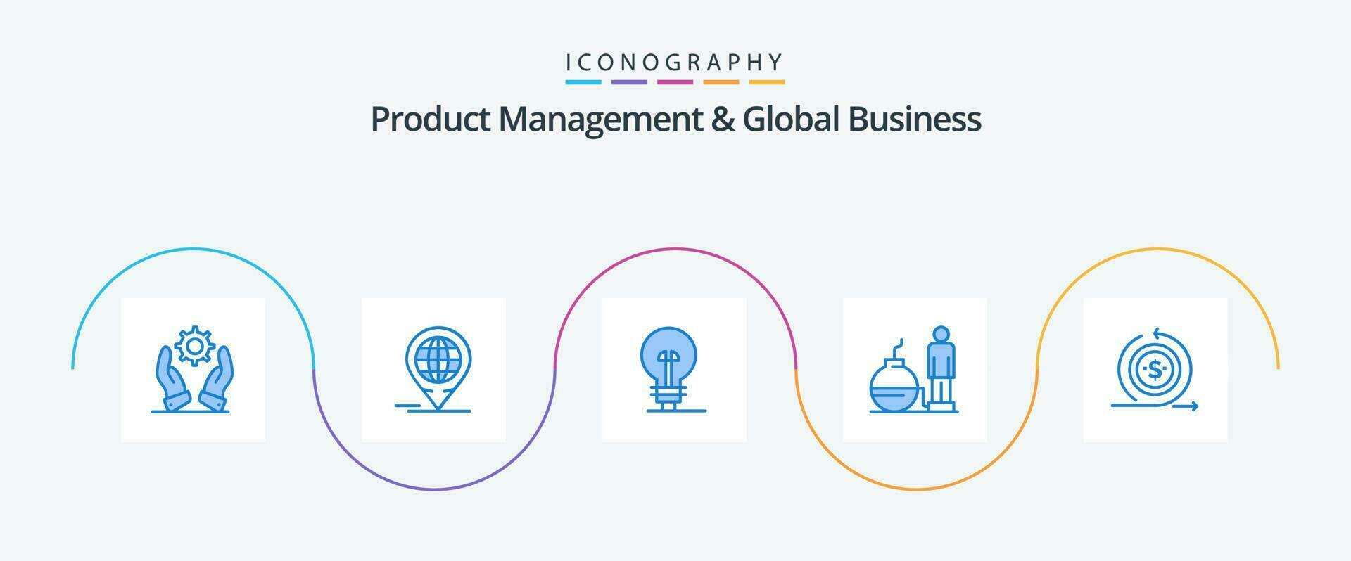 produtos gestão e global o negócio azul 5 ícone pacote Incluindo investimento. problema. negócios. moderno. o negócio vetor