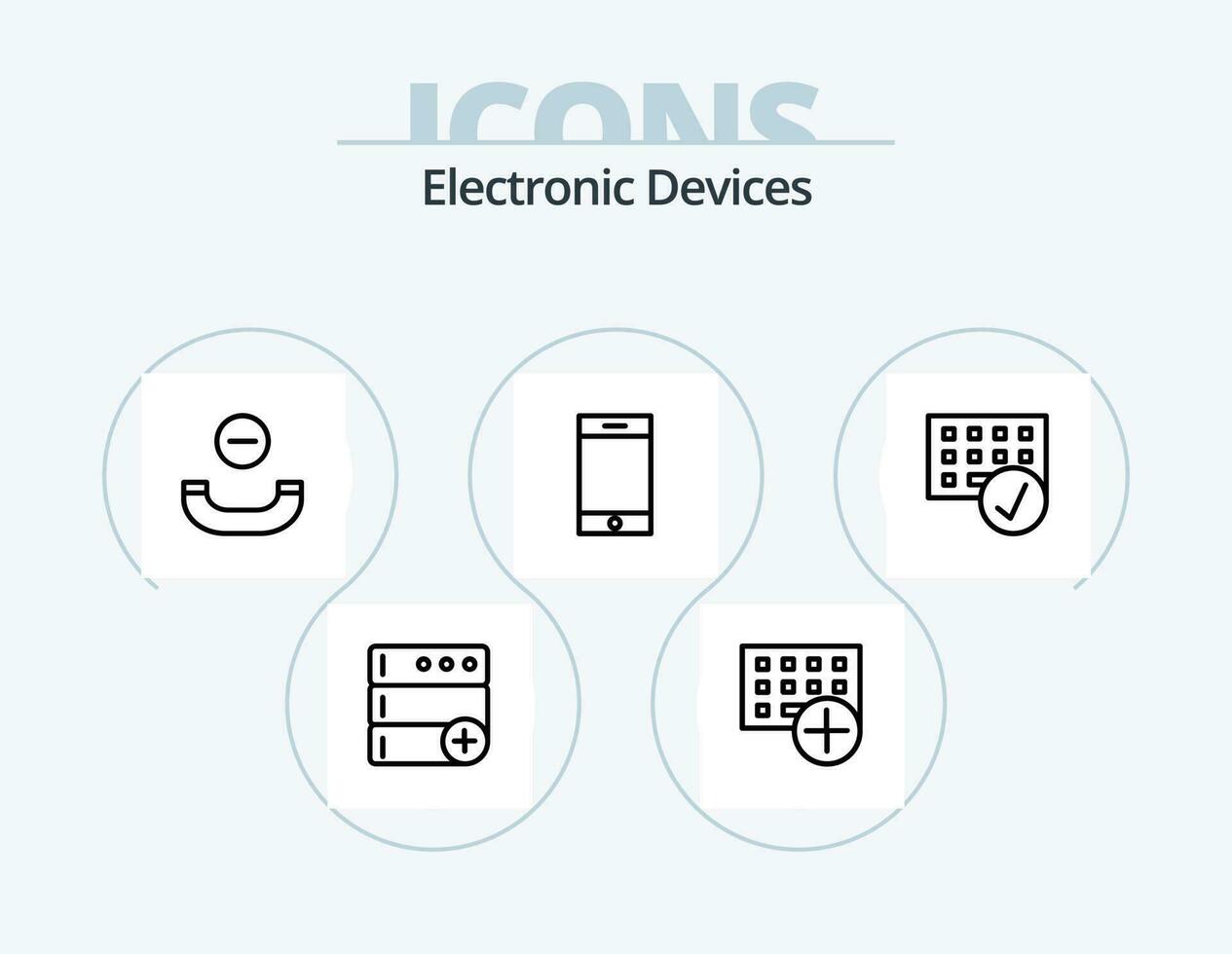 dispositivos linha ícone pacote 5 ícone Projeto. . base de dados. aguentar acima. dados. hardware vetor