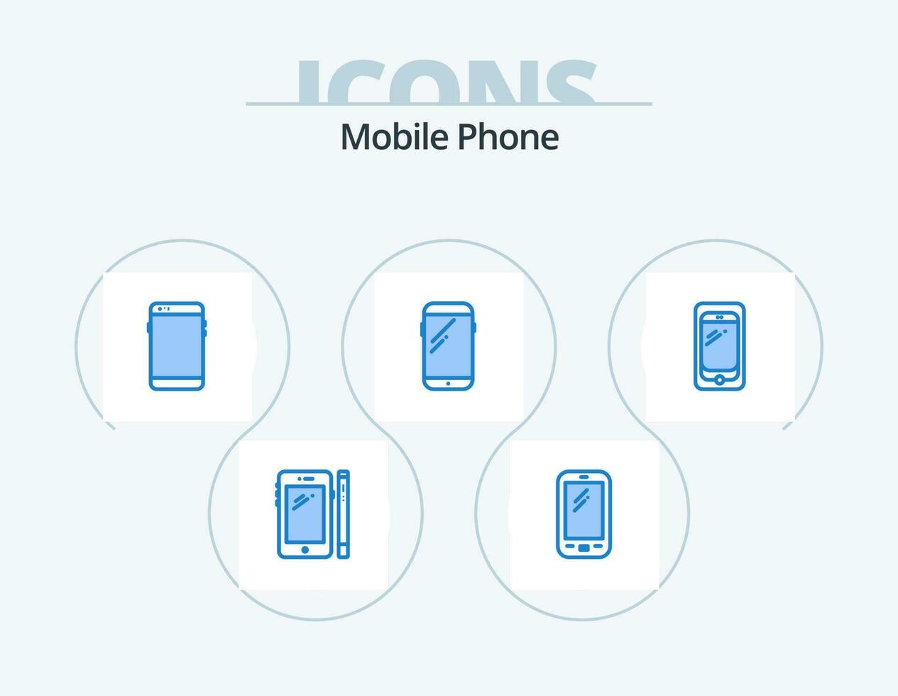 design de ícones do pacote de ícones azuis do telefone móvel 5. . huawei. vetor