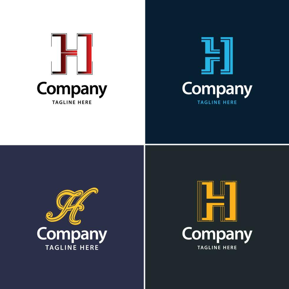 letra h design de pacote de logotipo grande design criativo de logotipos modernos para o seu negócio vetor