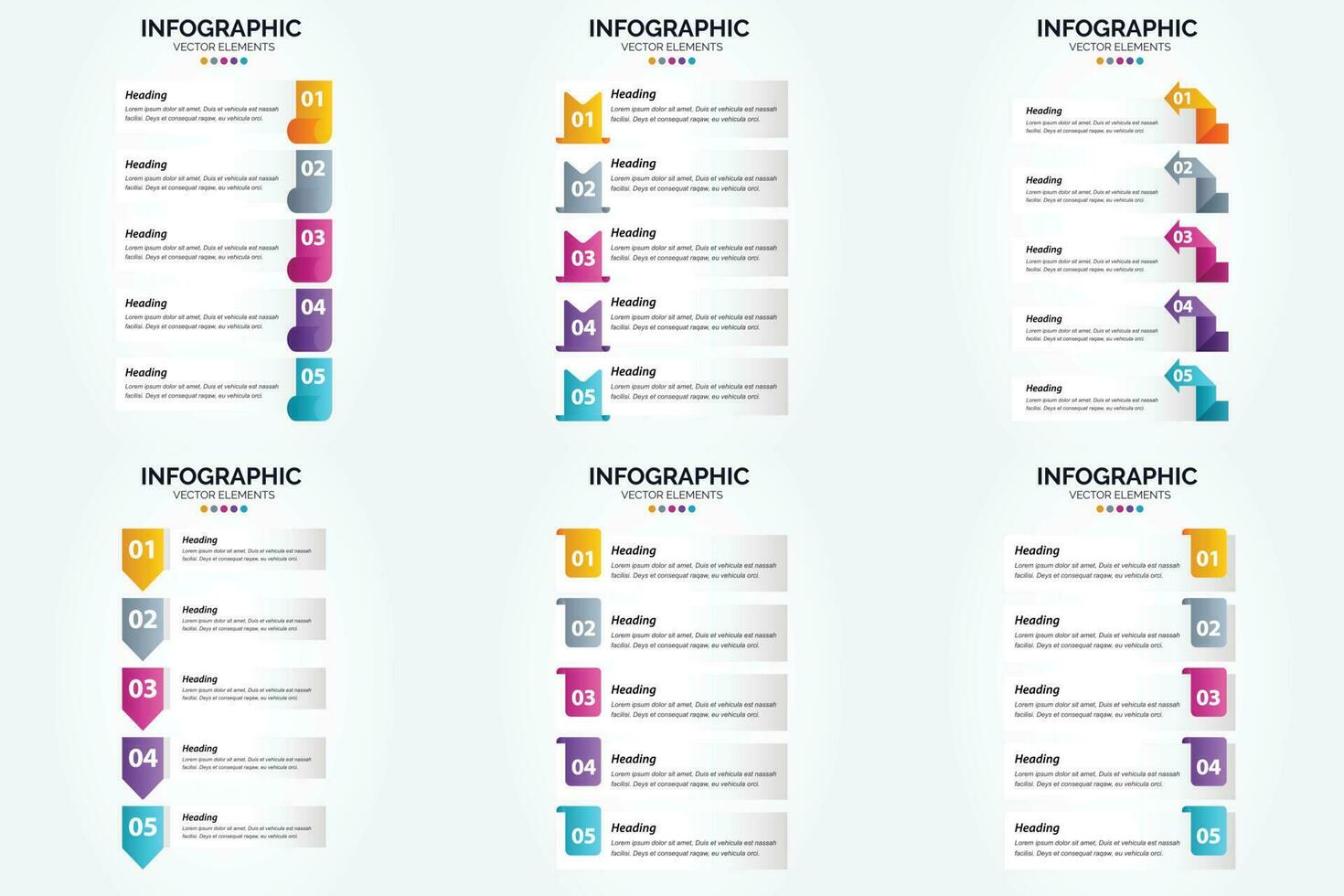 conjunto de design plano de infográficos de ilustração vetorial para folheto publicitário e revista vetor