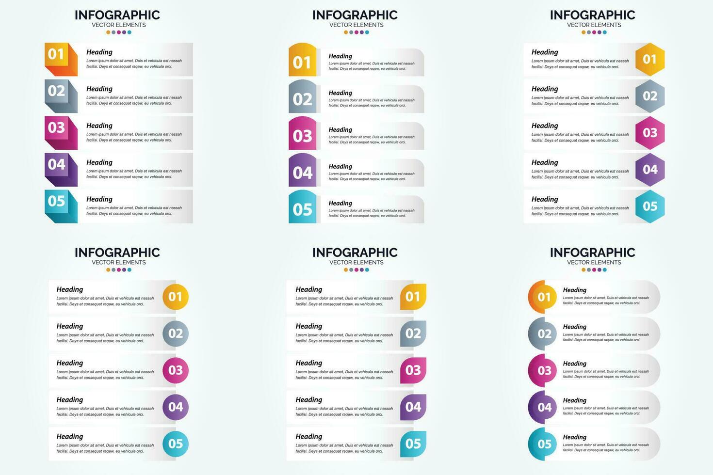 conjunto de design plano de infográficos de ilustração vetorial para folheto publicitário e revista vetor