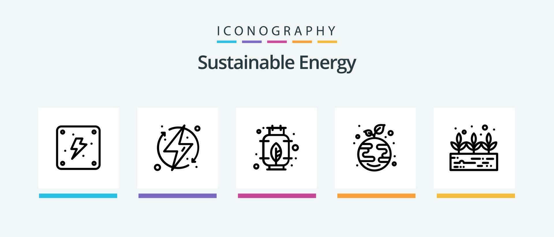 sustentável energia linha 5 ícone pacote Incluindo eco. hidrelétrica. eletricidade. hidro. elétrico. criativo ícones Projeto vetor