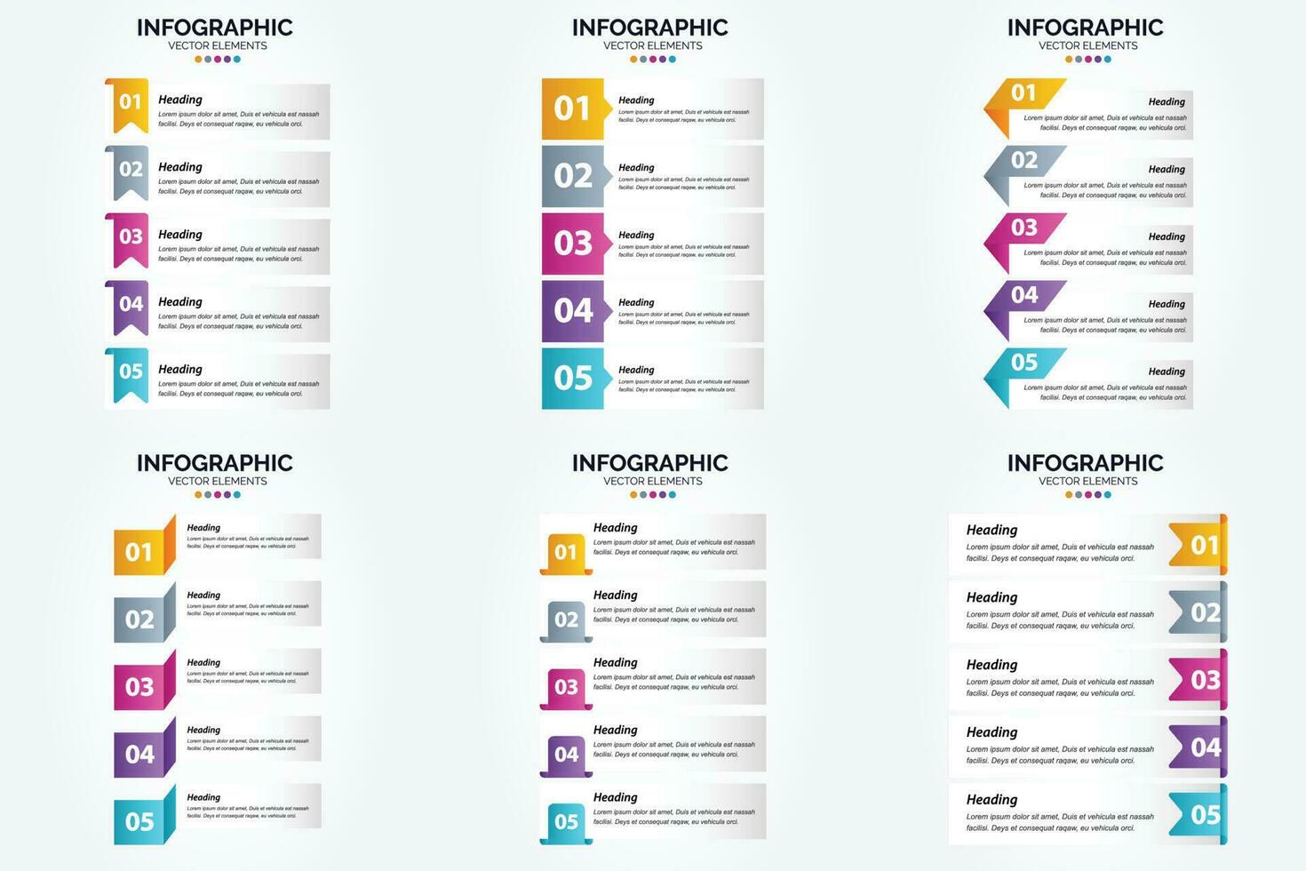 conjunto de design plano de infográficos de ilustração vetorial para folheto publicitário e revista vetor