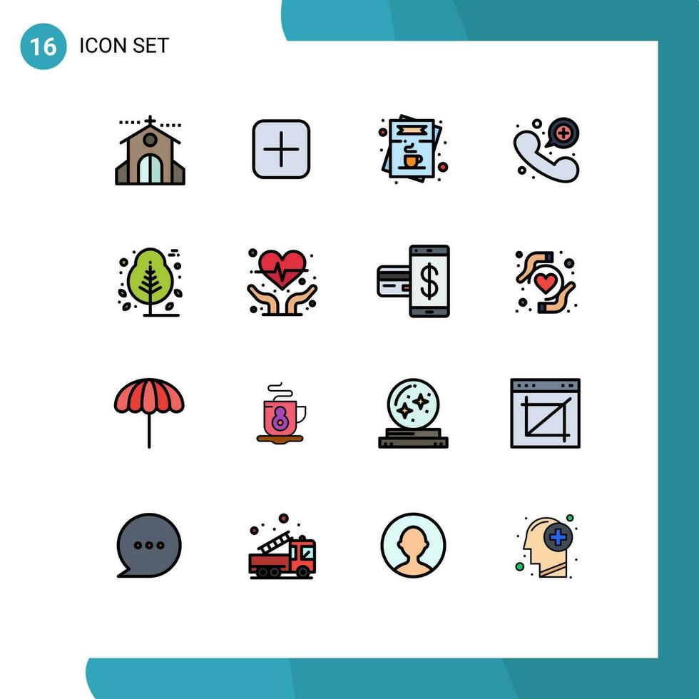 16 criativo ícones moderno sinais e símbolos do emergência ligar contato Envio ligar cardápio editável criativo vetor Projeto elementos