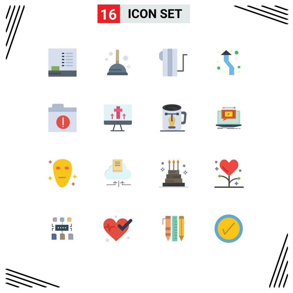 16 criativo ícones moderno sinais e símbolos do pasta alerta calor volta acima editável pacote do criativo vetor Projeto elementos