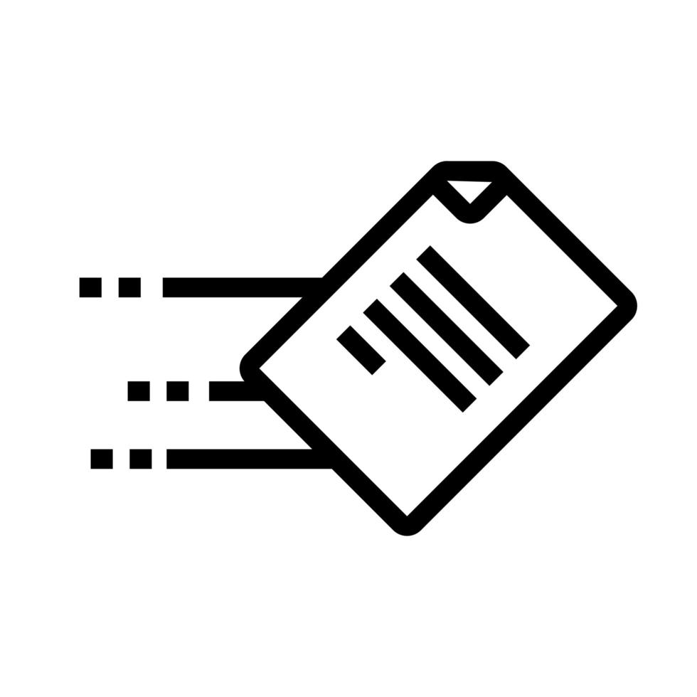 ícone de estilo plano de documento em papel vetor