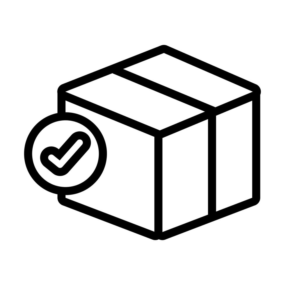 caixa com estilo simples de serviço de entrega de símbolo de seleção vetor