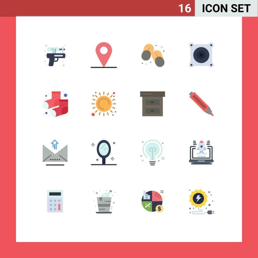 16 plano cor conceito para sites Móvel e apps Sol meias chinelos calçados ventilador editável pacote do criativo vetor Projeto elementos