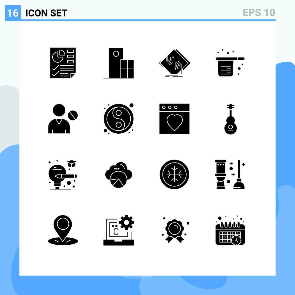 16 criativo ícones moderno sinais e símbolos do copos cozinhar estrutura cozimento rede editável vetor Projeto elementos