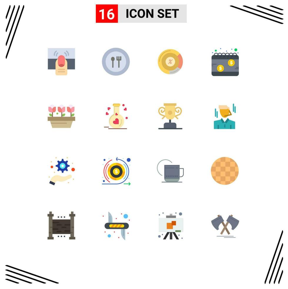 16 criativo ícones moderno sinais e símbolos do imposto dia do pagamento prato dinheiro compartilhar editável pacote do criativo vetor Projeto elementos