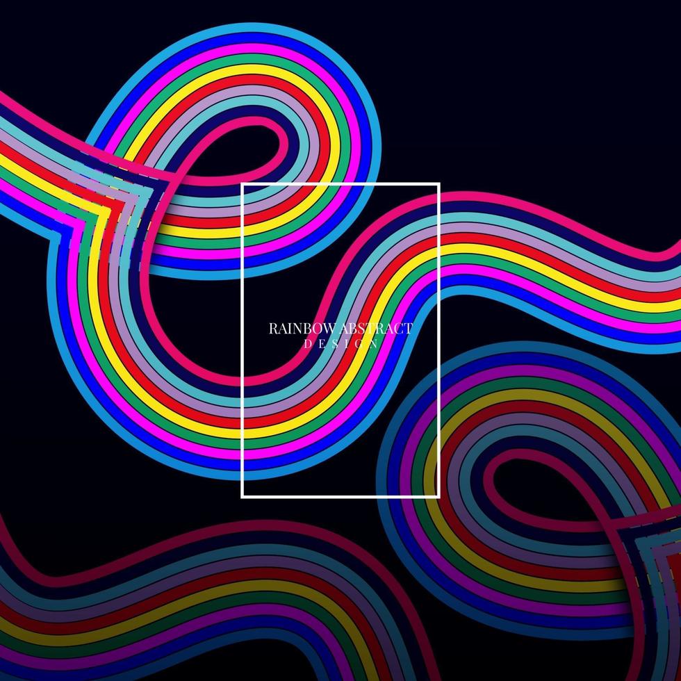 forma de letra e arco-íris ondulado vetor