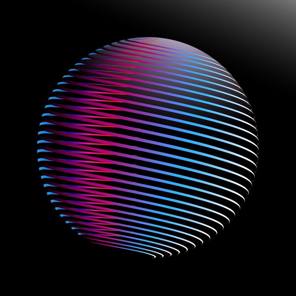 esfera arredondada em gradiente colorido vetor