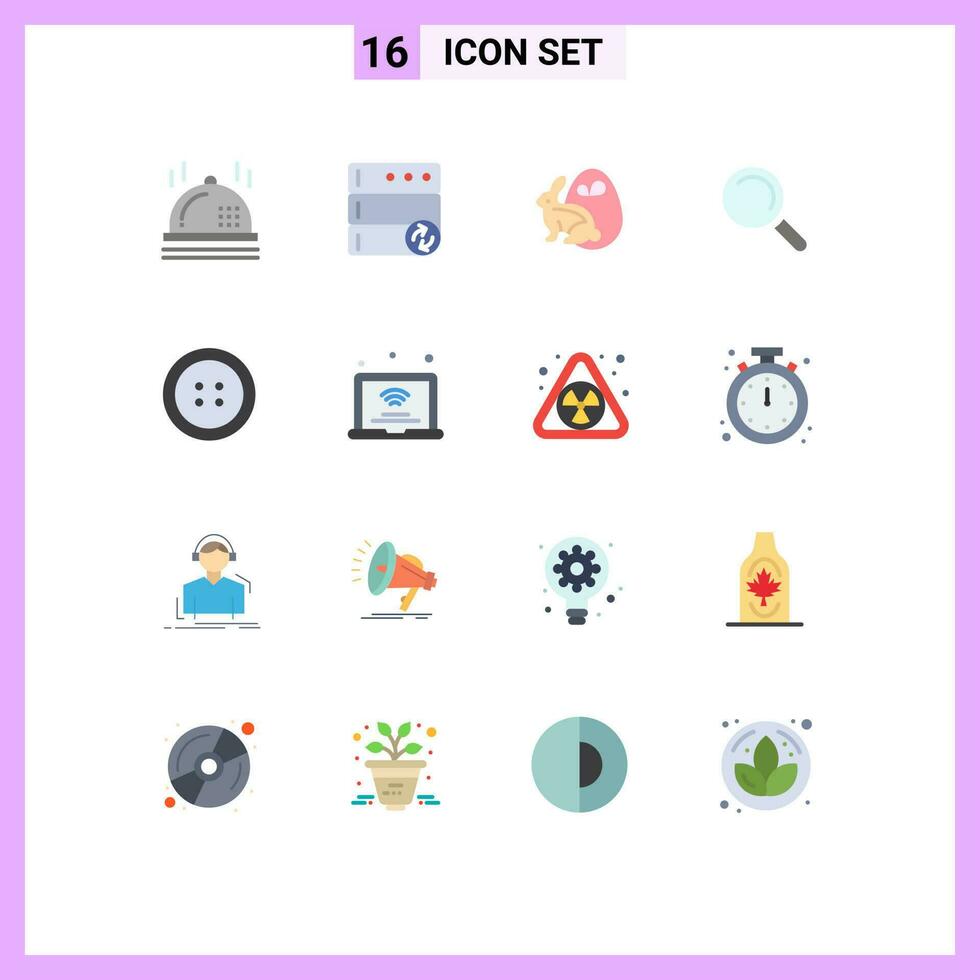 16 criativo ícones moderno sinais e símbolos do Internet do coisas computador portátil Páscoa roupas Visão editável pacote do criativo vetor Projeto elementos