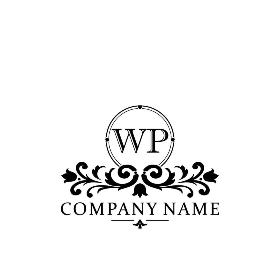 inicial carta wp simples e elegante monograma Projeto modelo logotipo vetor