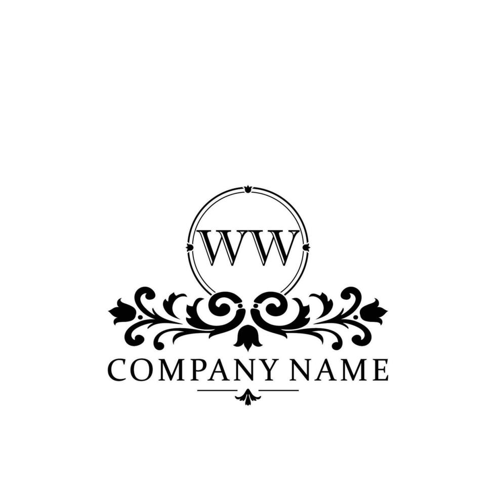 inicial carta ww simples e elegante monograma Projeto modelo logotipo vetor
