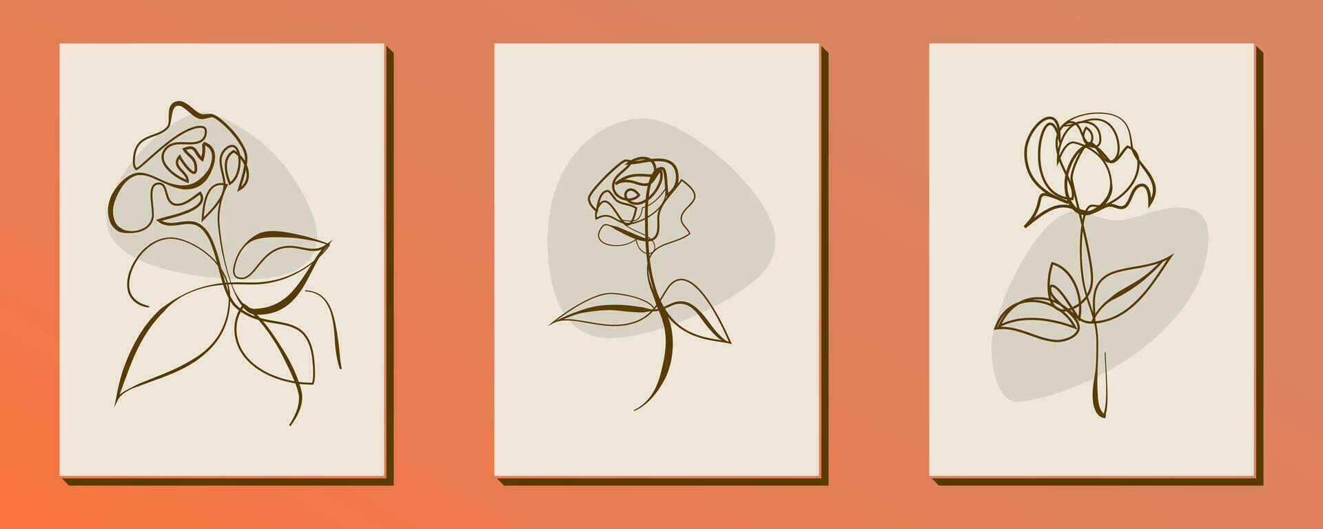 conjunto do mão desenhado retro flor forma e rabisco Projeto elemento. linha arte folhas, flores e plantas. abstrato vintage contemporâneo vetor ilustração. perfeito para poster, social meios de comunicação Postagens, adesivo.