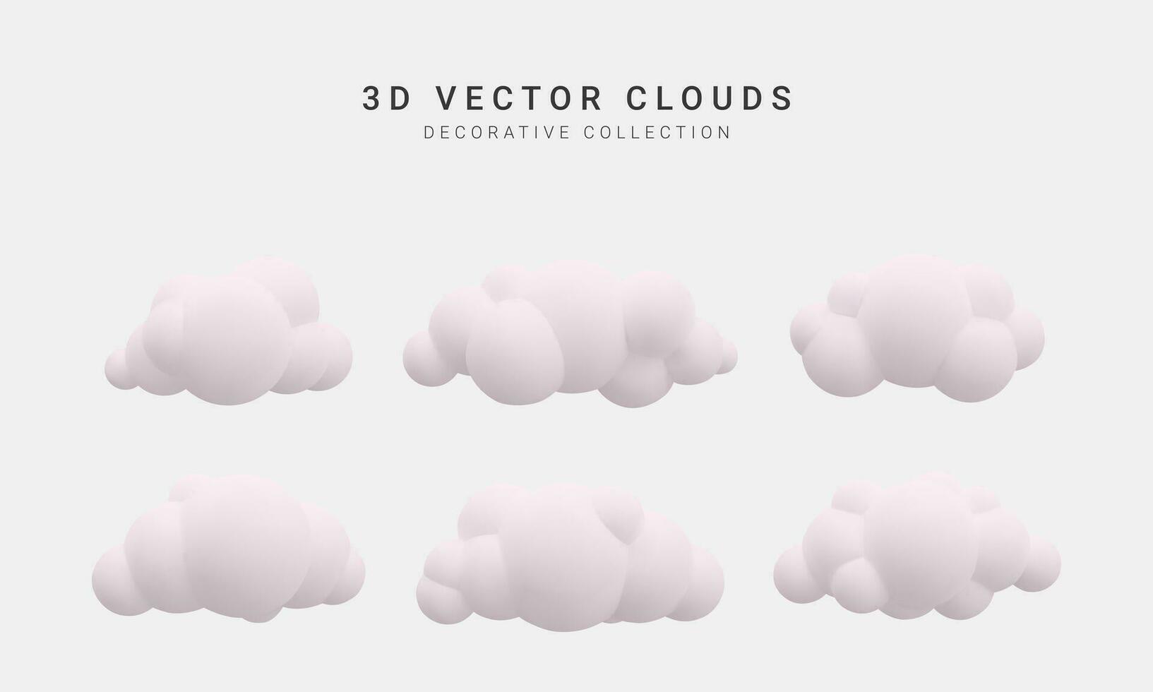 3d realista nuvens coleção. vetor ilustração