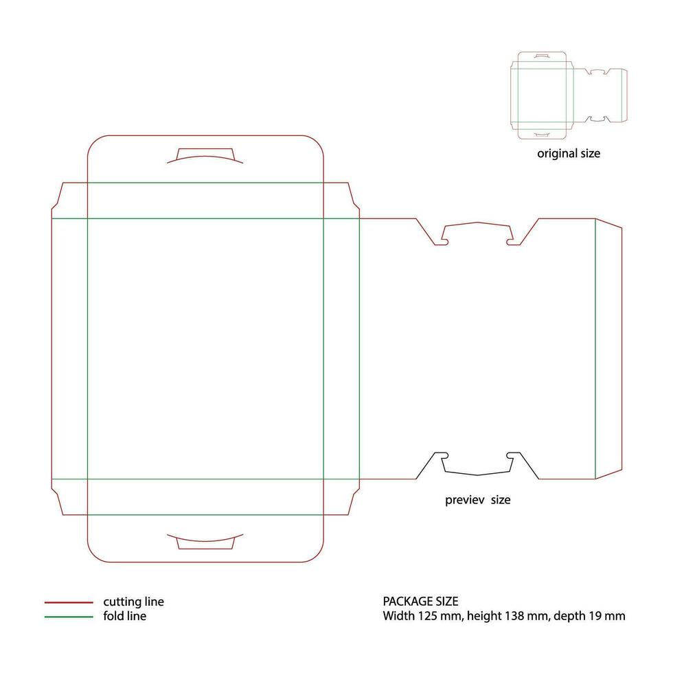 cortante do embalagem com cortar e dobra linhas. vetor. vetor