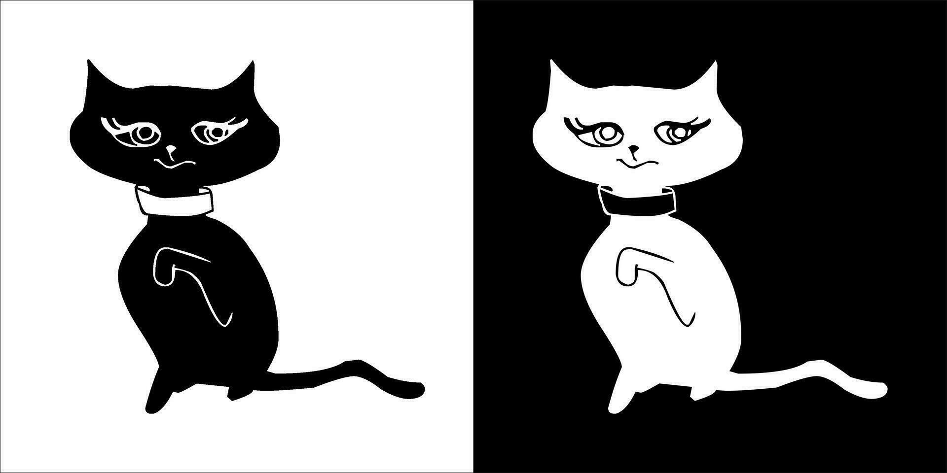 ilustração, vetor gráfico do gato ícone, Preto e branco cor em transparente fundo