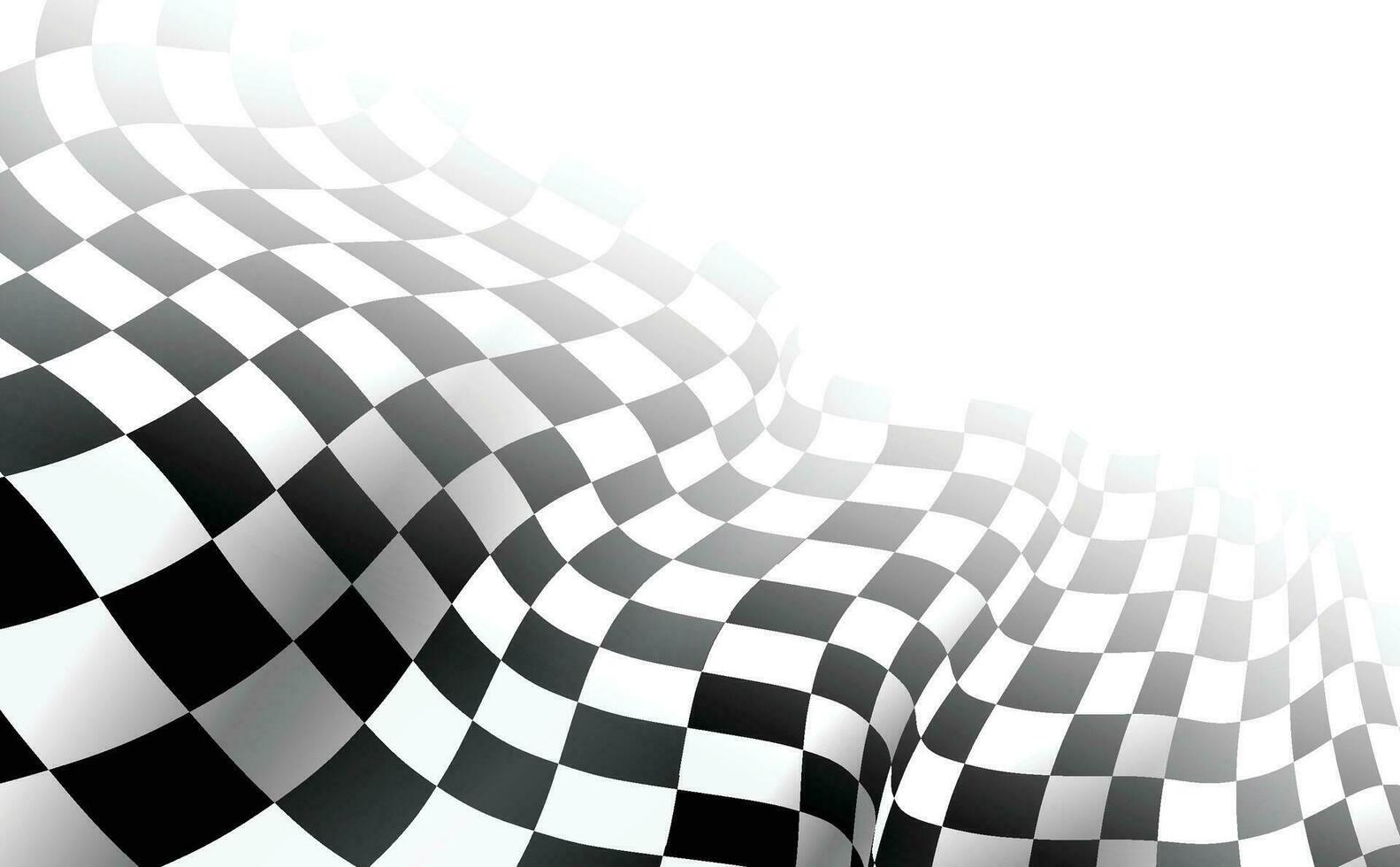 xadrez bandeira onda em branco fundo Projeto para esporte raça campeonato vetor ilustração.