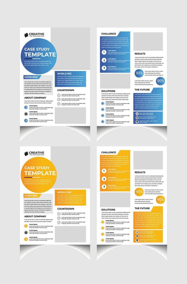 corporativo o negócio caso estude modelo Projeto com a4 tamanho. limpar \ limpo caso estude layout. vetor