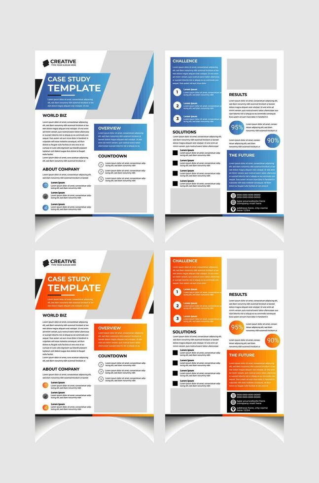 corporativo o negócio caso estude modelo Projeto com a4 tamanho. limpar \ limpo caso estude layout. vetor