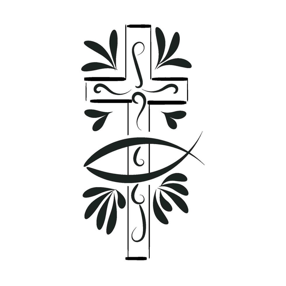 cristão símbolo Projeto para impressão vetor
