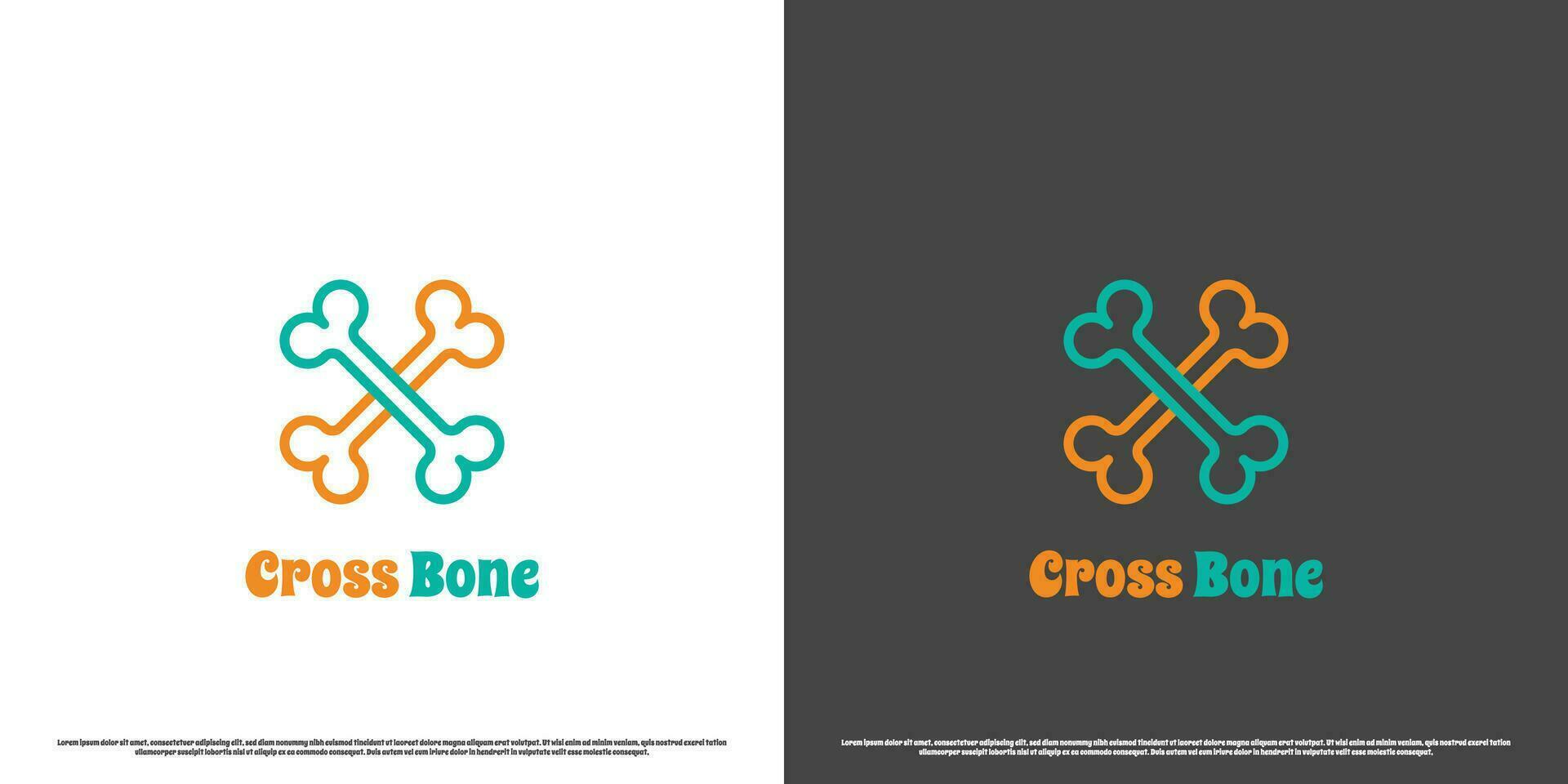 cruzado saudável ossos logotipo Projeto ilustração. simples plano silhueta linha arte ossos cruzados saúde coluna vertebral nervos juntas ombro humano corpo. hospital ortopédico osso médico clínica saúde ícone símbolo. vetor