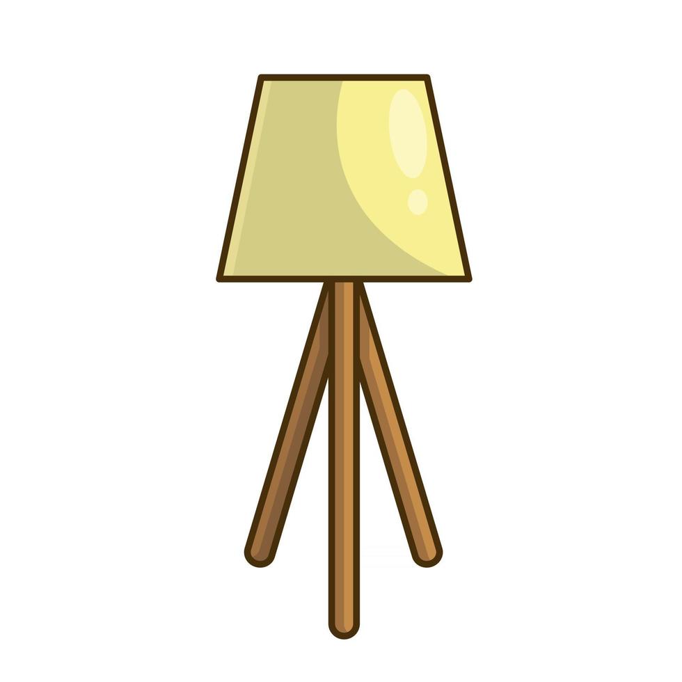 lâmpada de pé ilustração de lâmpada de quarto com três pernas vetor