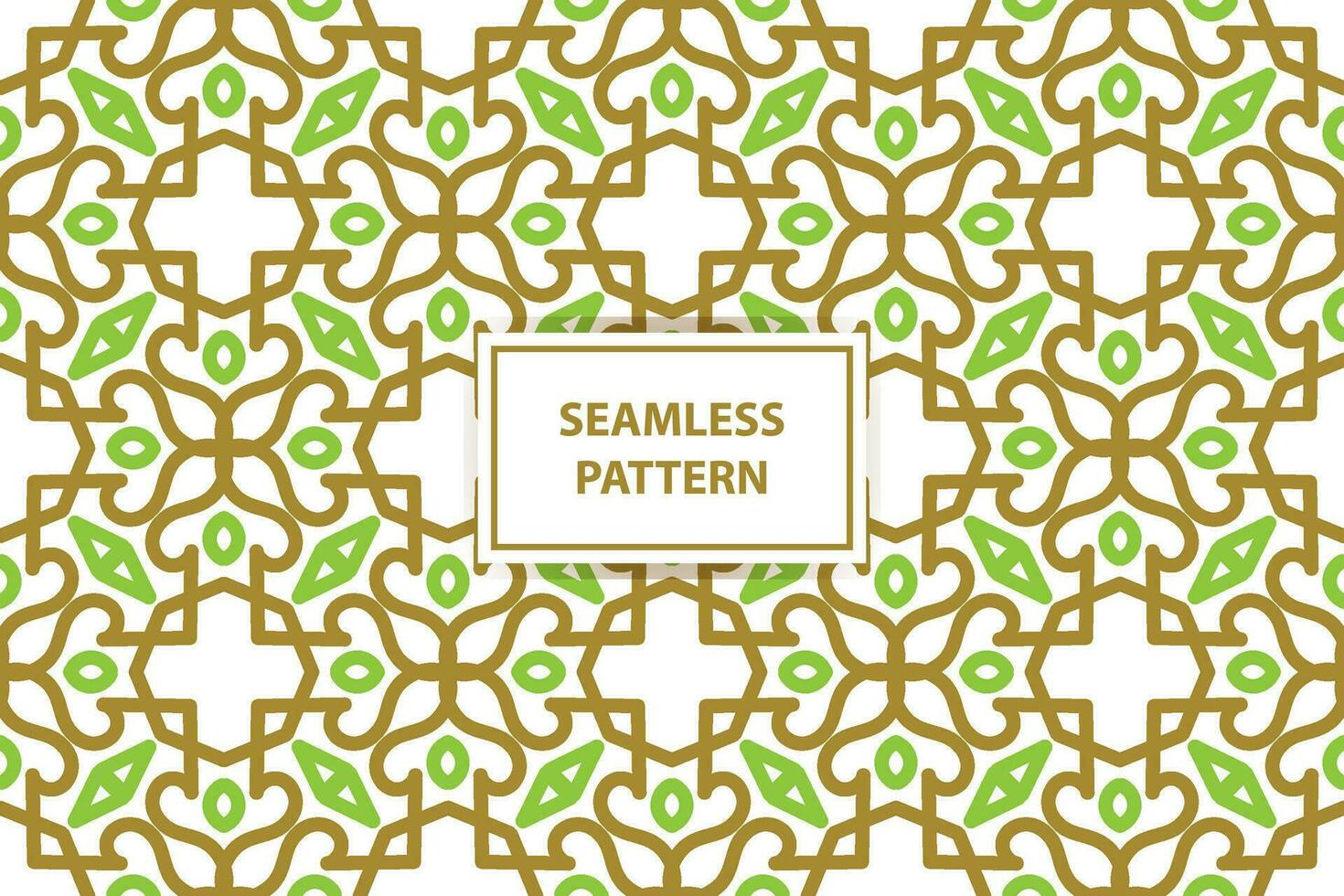 oriental desatado padronizar. branco, verde e ouro fundo com árabe ornamento. padrão, fundo e papel de parede para seu Projeto. têxtil ornamento. vetor ilustração.