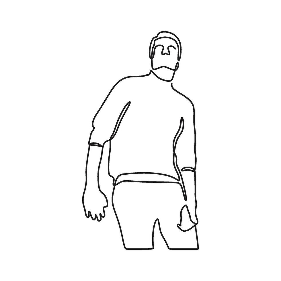 desenhando homem silhueta pose conceptual vetor
