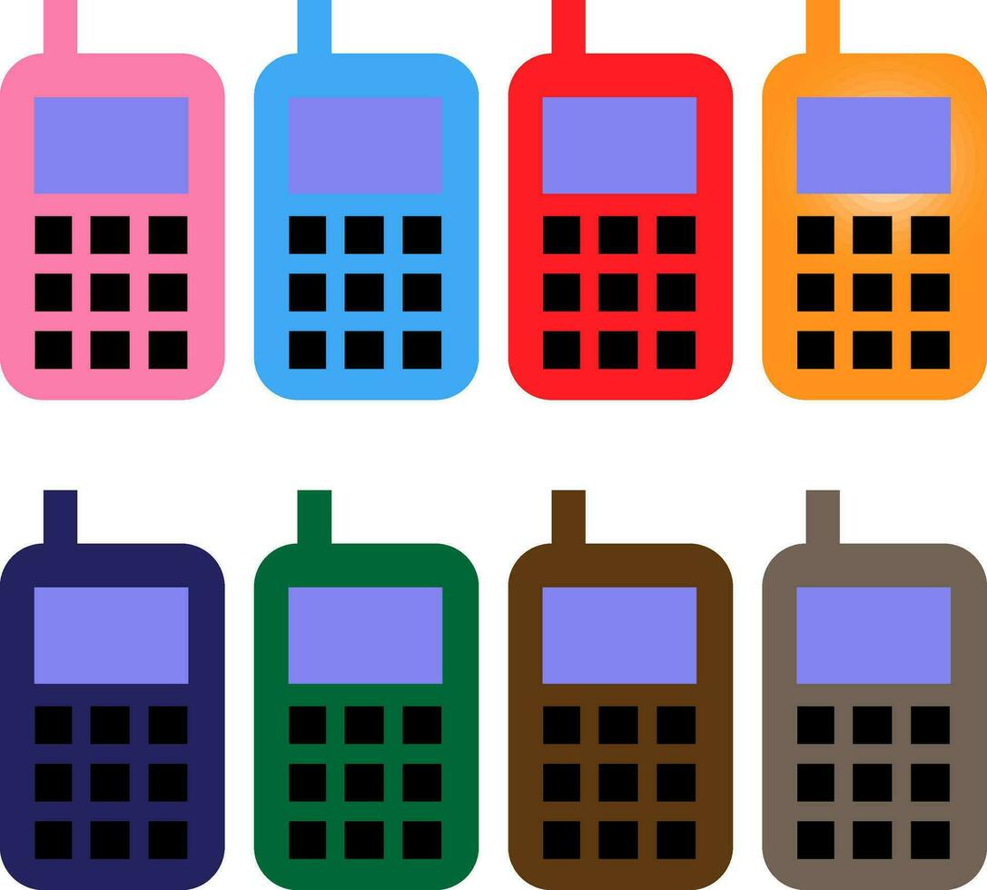 colorida telefone Móvel célula celular ícone transparente fundo eps vetor arte pacote