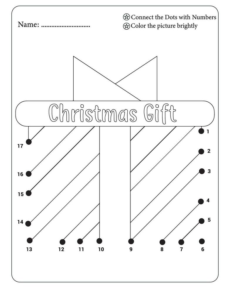 Natal ponto para ponto coloração Páginas para crianças vetor