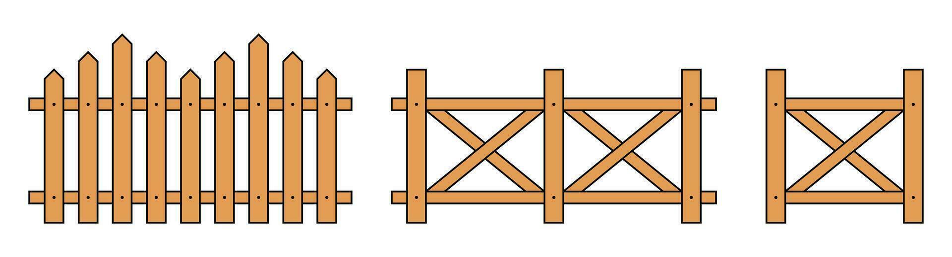 colori esboço cerca dentro plano estilo vetor ilustração isolado em branco