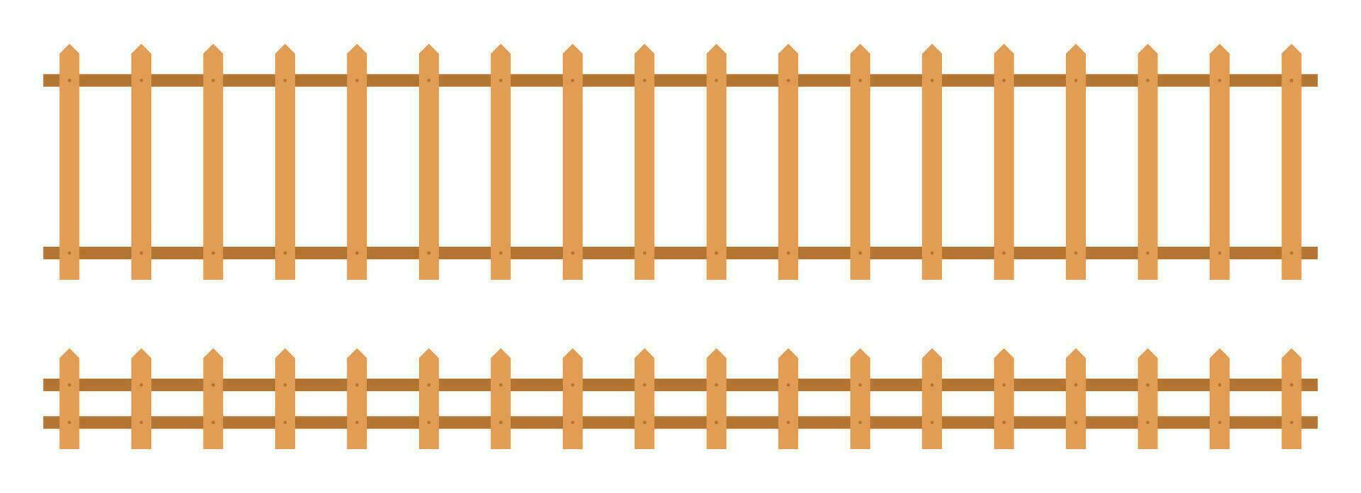 de madeira cerca dentro plano estilo vetor ilustração isolado em branco