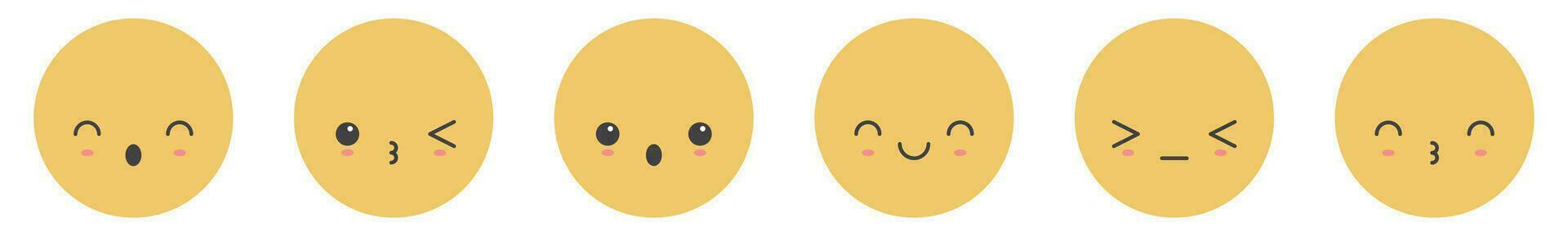 desenho animado emoji rostos com diferente humor vetor ilustração coleção