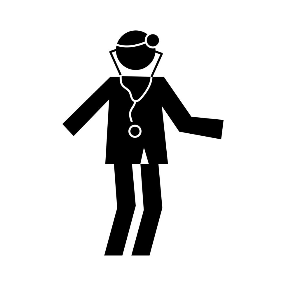 figura humana médico saúde pictograma silhueta estilo vetor