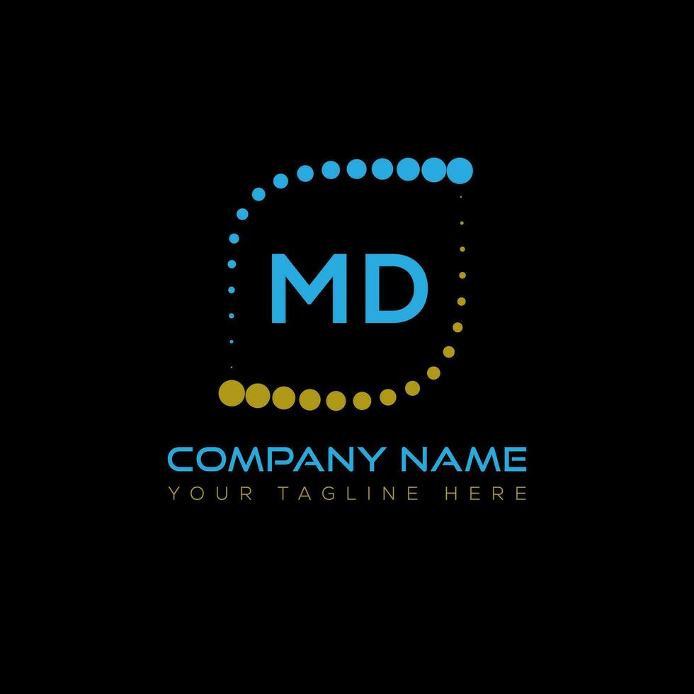 md carta logotipo Projeto em Preto fundo. md criativo iniciais carta logotipo conceito. md único Projeto. vetor