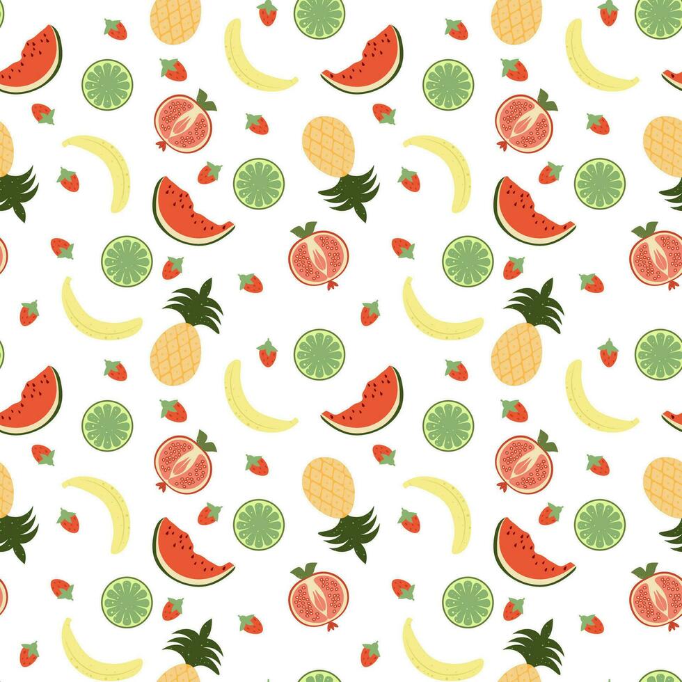 desatado fruta padronizar. colorida padronizar do refrescante frutas e bagas. vetor ilustração