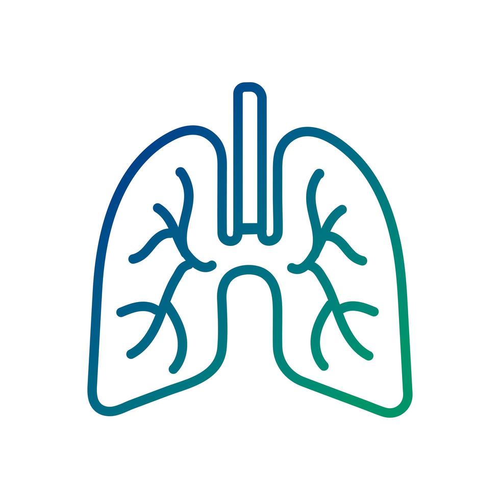 ícone de estilo de linha de pulmão humano vetor