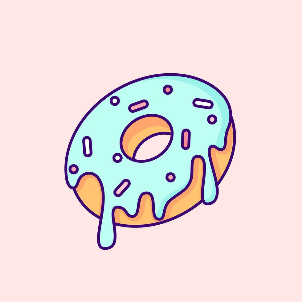 fofa rosquinha. vetor grampo arte ilustração. encantador vetor grampo arte ilustração exibindo uma fofa rosquinha dentro brilhante kawaii cores, irradiando uma delicioso e brincalhão charme.