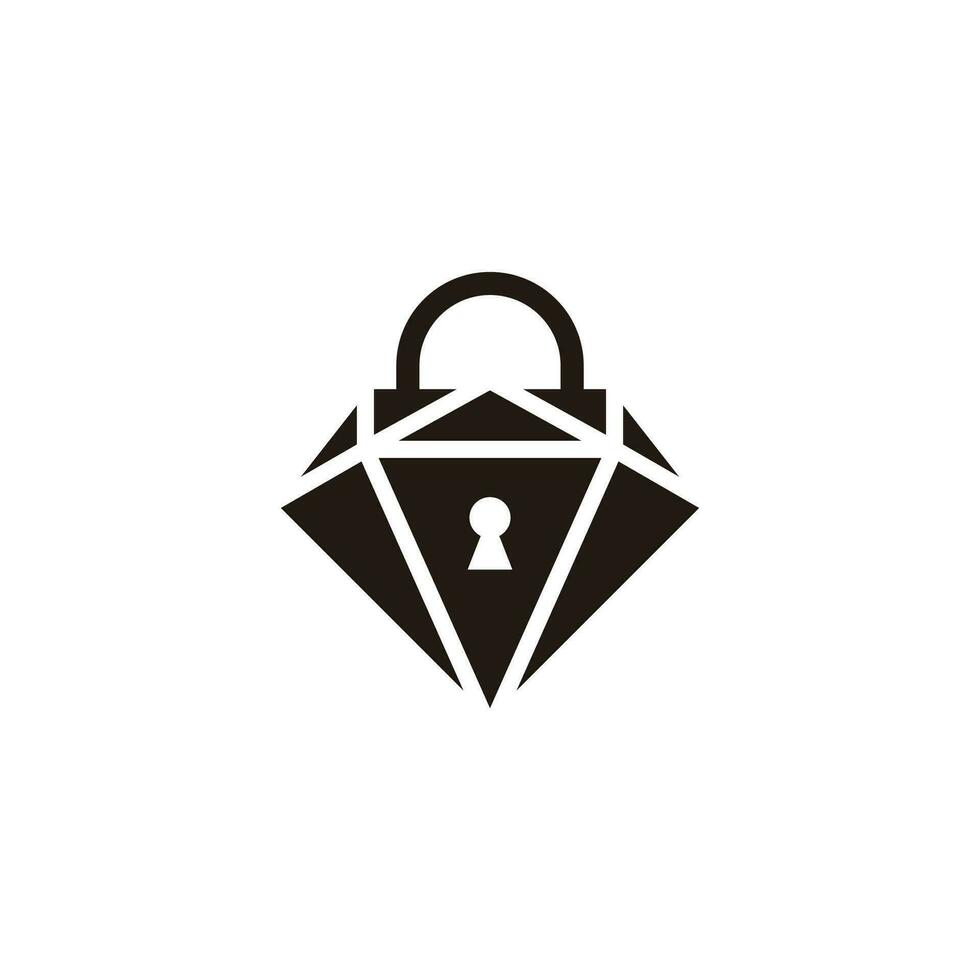 diamante cadeado jóias segurança símbolo logotipo vetor