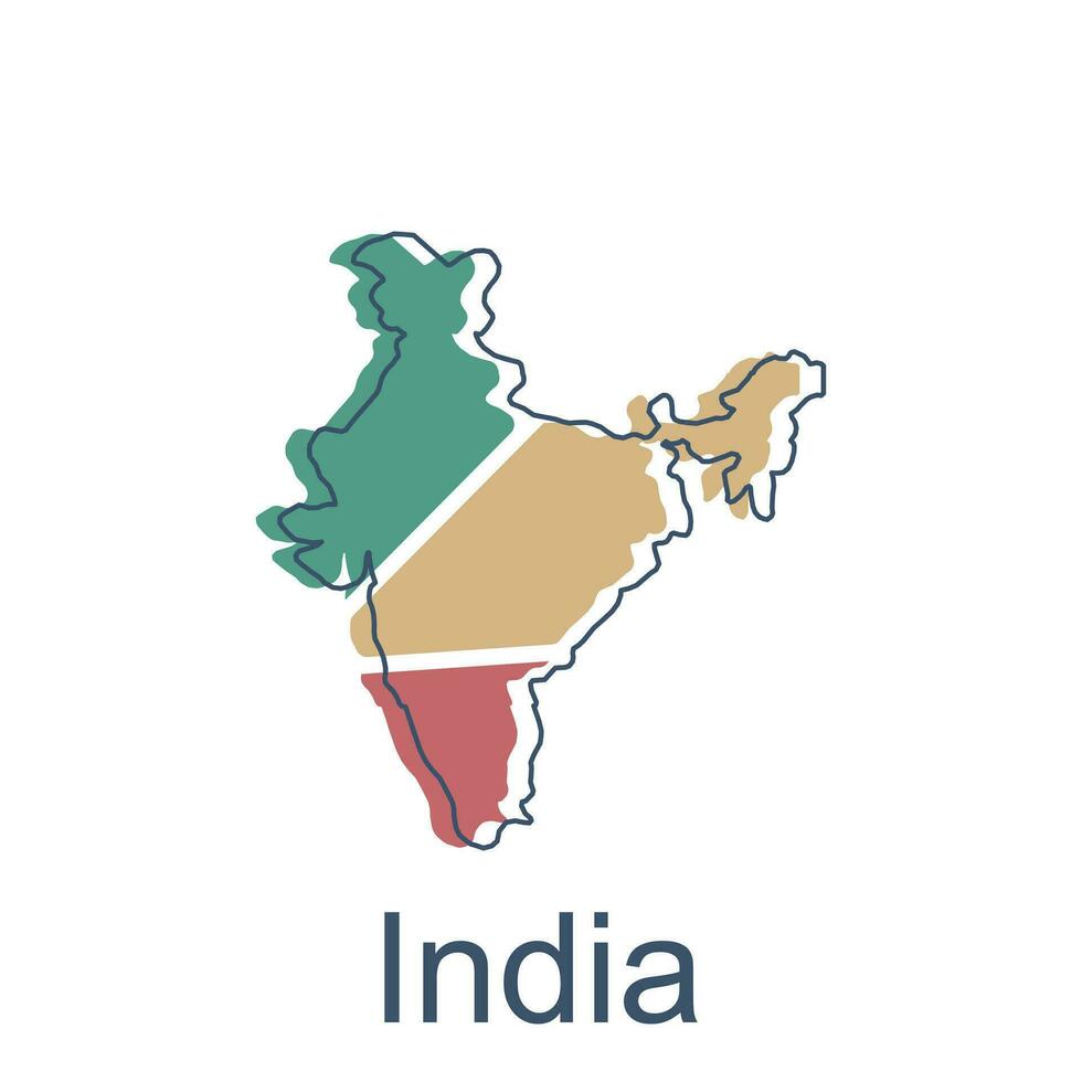 mapa do Índia colorida ilustração projeto, elemento gráfico ilustração modelo vetor