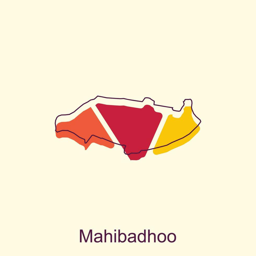 mapa do mahibadhoo vetor ilustração ícone com simplificado mapa do república do Maldivas, ilustração Projeto modelo