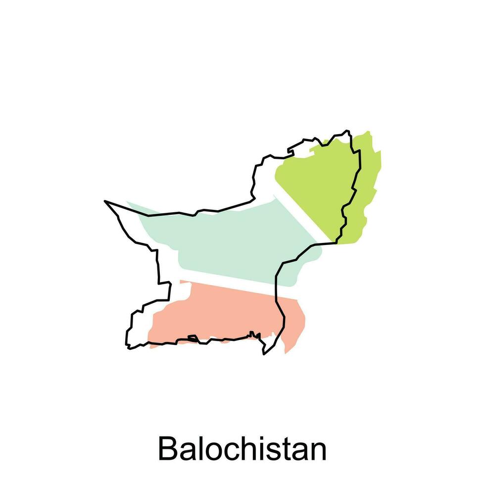mapa do Baluchistão moderno com esboço estilo vetor projeto, mundo mapa internacional vetor modelo