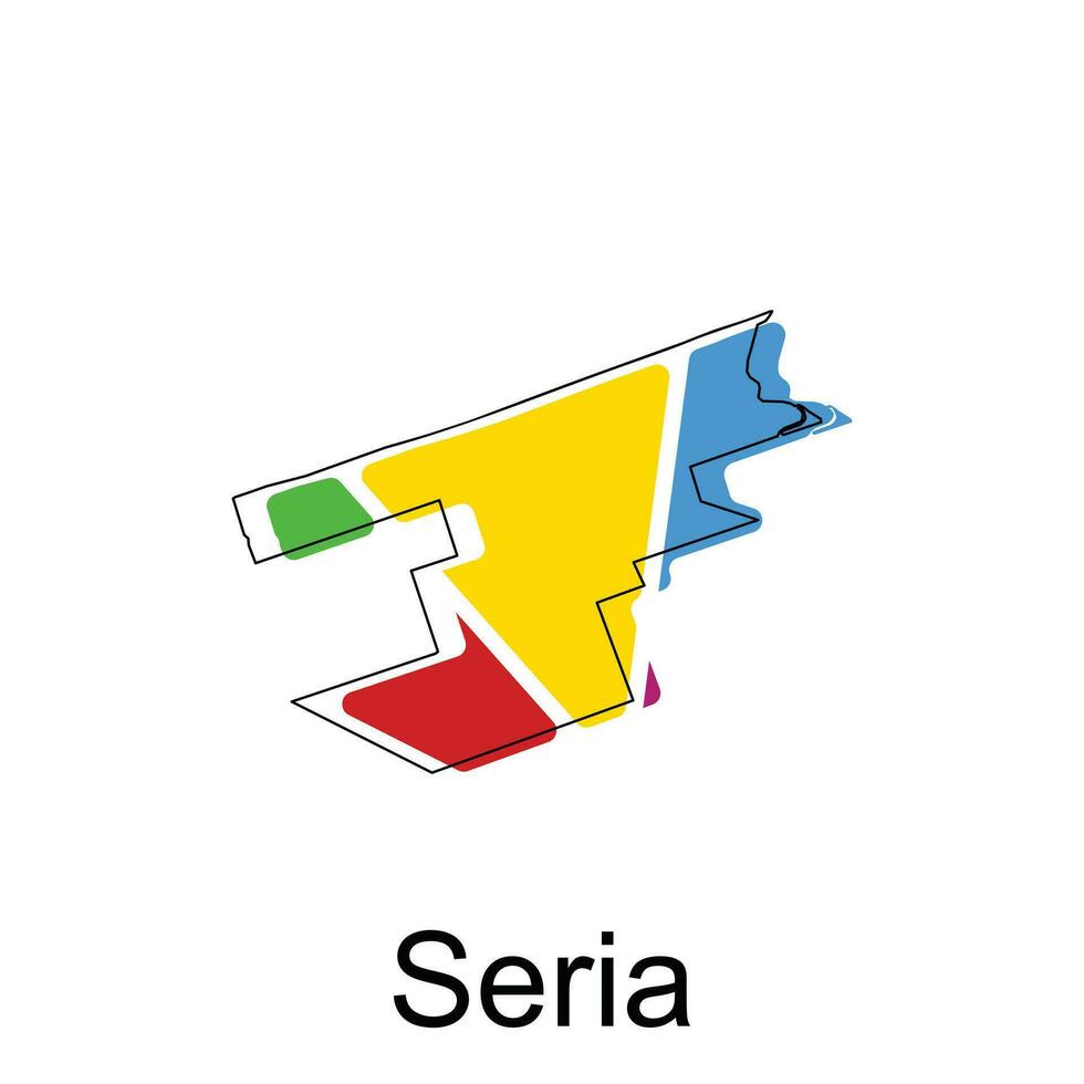 mapa do seria colorida geométrico Projeto com esboço ilustração modelo, logótipo elemento para modelo. vetor