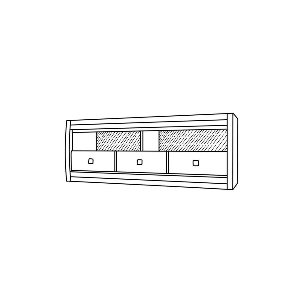 mobília ícone interior do televisão ficar de pé Projeto minimalista logotipo, vetor ícone ilustração Projeto modelo