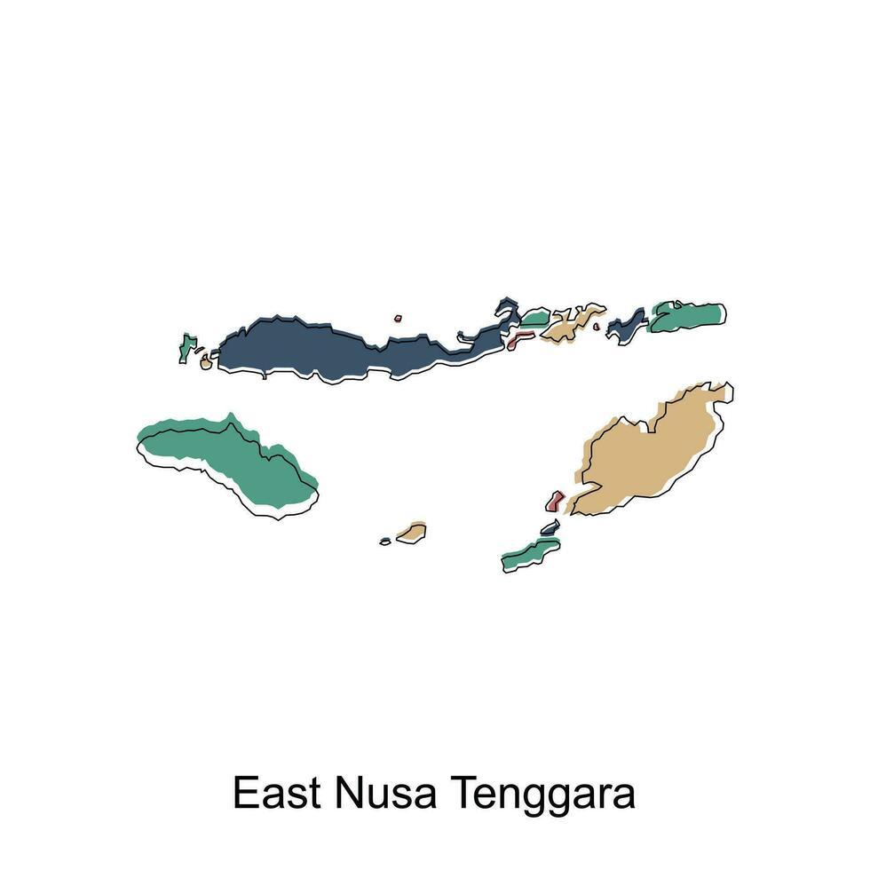 mapa do leste Nusa Tenggara ilustração projeto, mundo mapa internacional vetor modelo com esboço gráfico esboço estilo isolado em branco fundo