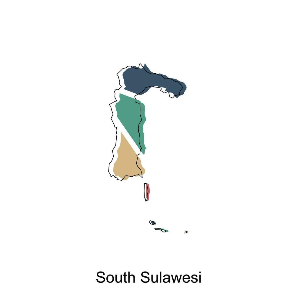 mapa do sul sulawesi ilustração projeto, mundo mapa internacional vetor modelo com esboço gráfico esboço estilo isolado em branco fundo